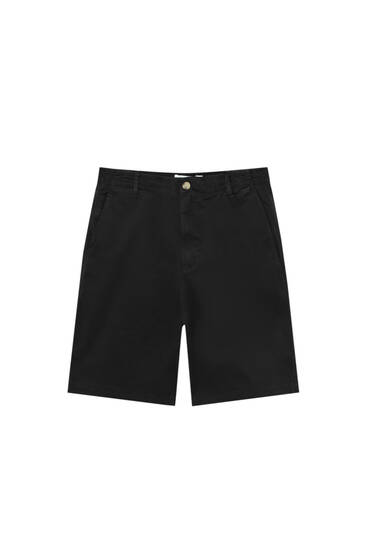 Basic chino Bermuda shorts with drawstring