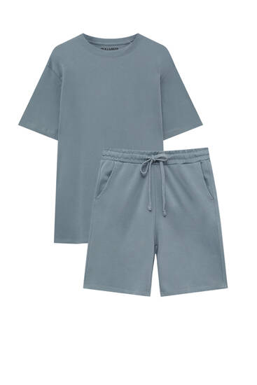 Bermuda sweat shorts and T-shirt pack