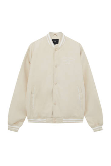 suede bomber jacket - pull&bear