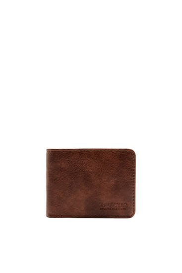 Brown wallet with Pull&Bear logo