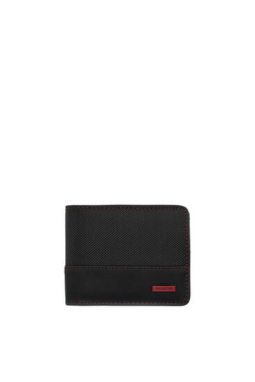 Black wallet with plaque