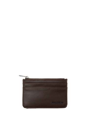 Brown faux leather wallet