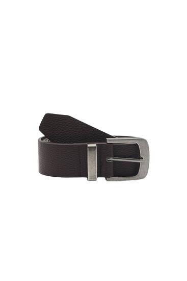 Brown faux leather belt