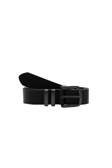 Black faux leather belt