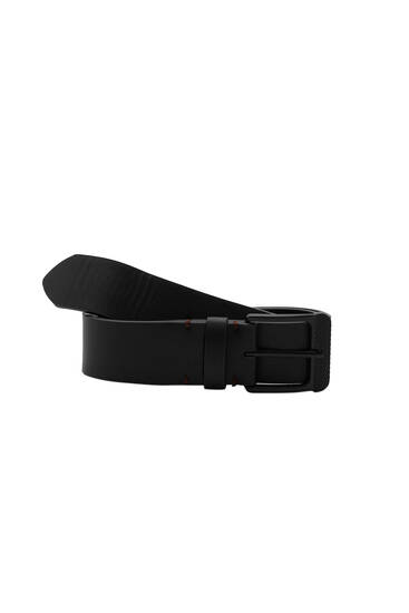Faux leather black belt