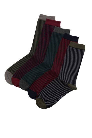 Pack Socken mit bunten Streifen