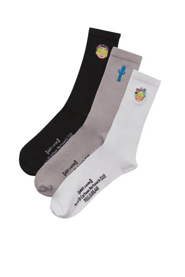 Σετ με 3 ζεύγη κάλτσες Rick & Morty