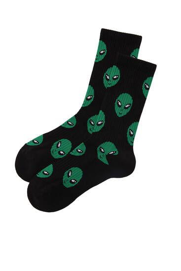 Vysoké ponožky s mimozemšťanem