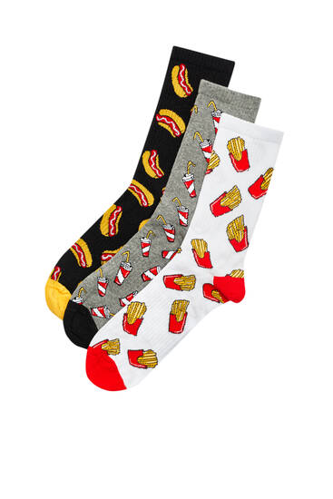 Food print sports socks