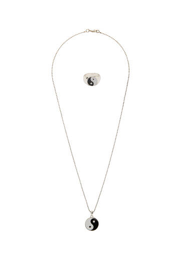 Yin and Yang necklace and ring pack