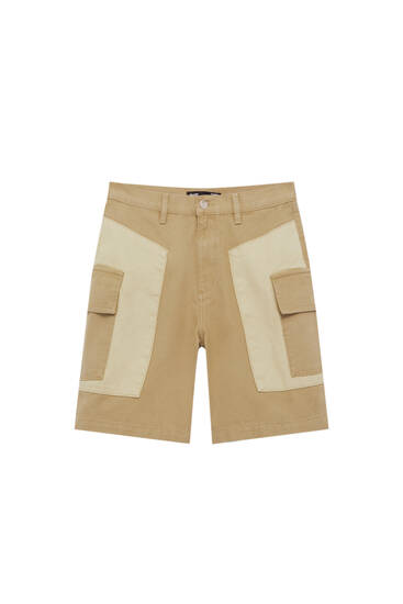 Panelled cargo Bermuda shorts