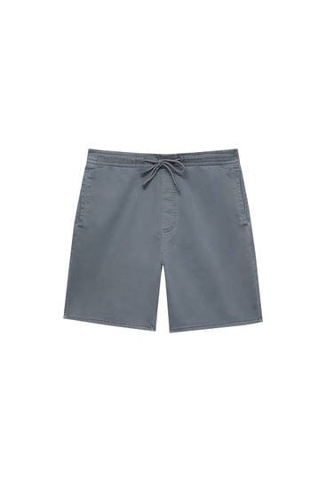 Soft knit basic jogger Bermuda shorts