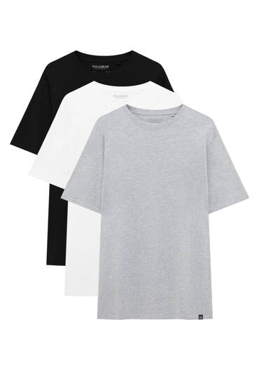 Three pack of basic sleeve T-shirts -