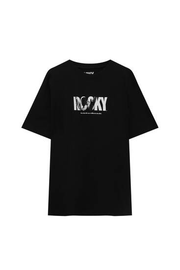 Camiseta negra Rocky Balboa manga corta