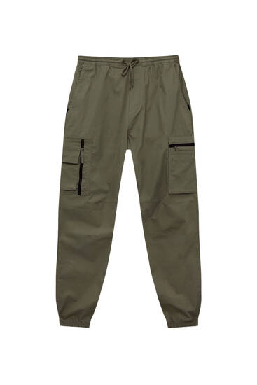Ripstop cargo trousers with adjustable hems