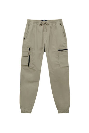 Ripstop cargo trousers with adjustable hems