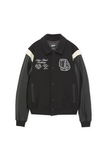 ‘Bomber’ stila jaka ar uzšuvēm
