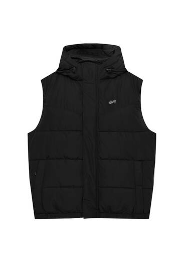 White Doudoune Pull And Bear Homme Veste Sans Manche Pull And Bear