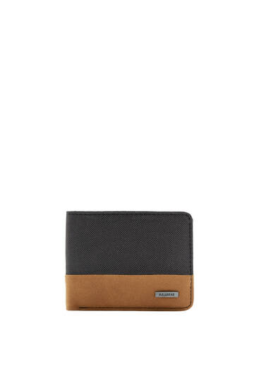 Πορτοφόλι με color block και πλακέτα