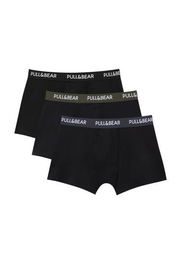 Pack of 3 basic boxers with logo on the waistband