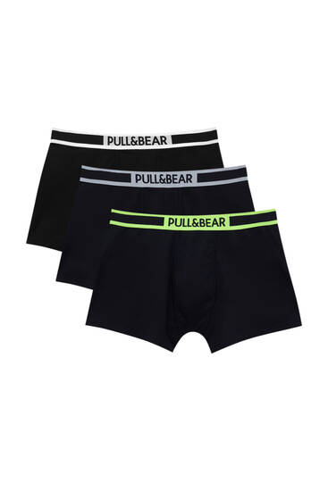 Pack of 3 boxers with logo waist