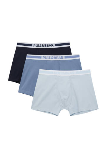 Pack of 3 coloured basic boxers with logo on the waistband