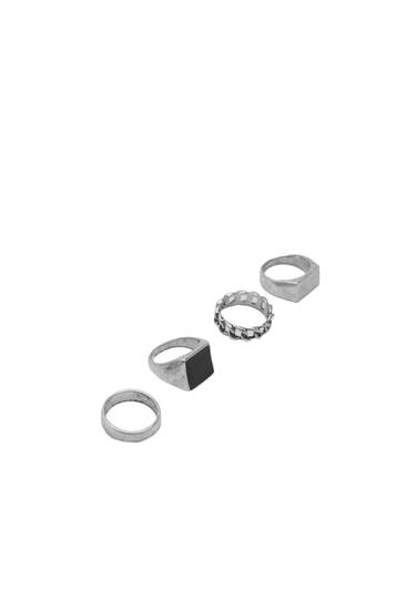 Sada 4 kusů kovových prstenů
