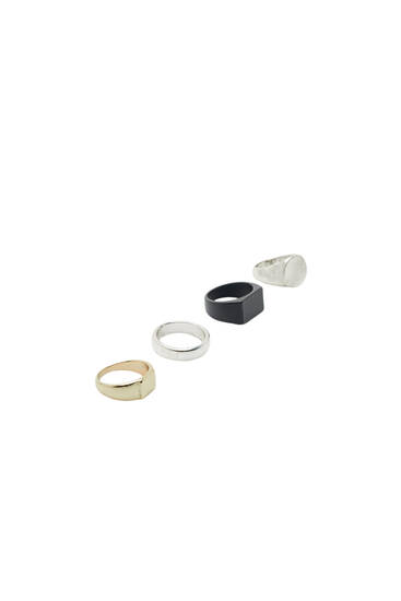 Pack anillos metalizados formas PULL&BEAR