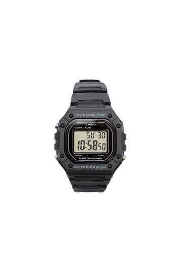 Μαύρο ψηφιακό ρολόι Casio W-218H-1AVEF