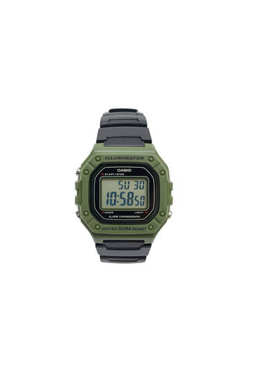 Πράσινο ψηφιακό ρολόι Casio W-218H-3AVEF