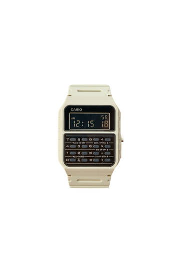 Λευκό ρολόι vintage Casio CA-53WF-8BEF