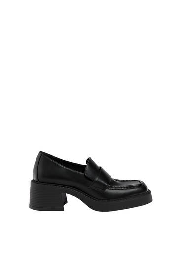 Block heel loafers