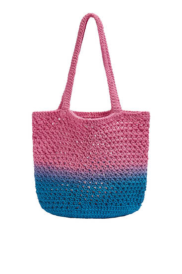 Tie-dye crochet shopper bag