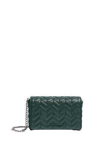 Quilted crossbody bag with flap