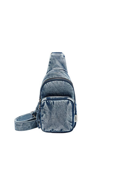 Mini denim backpack