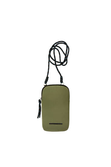 Mobile phone bag with logo detail