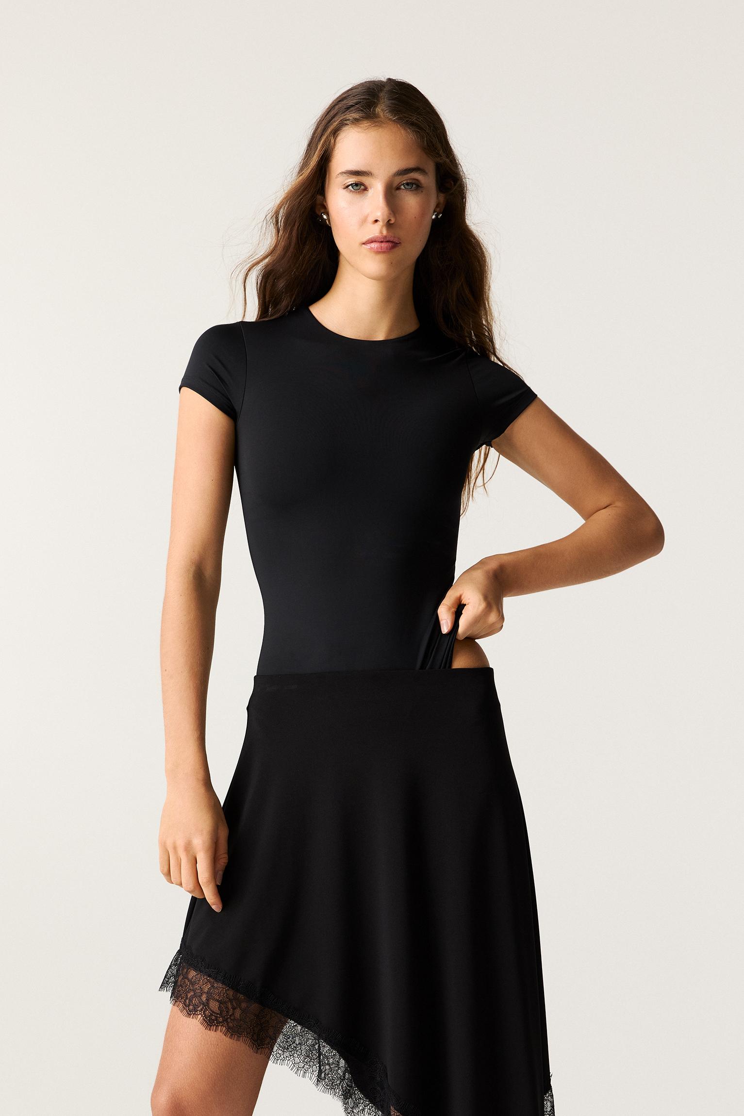 Icon body donna manica corta con logo bianco main image 0