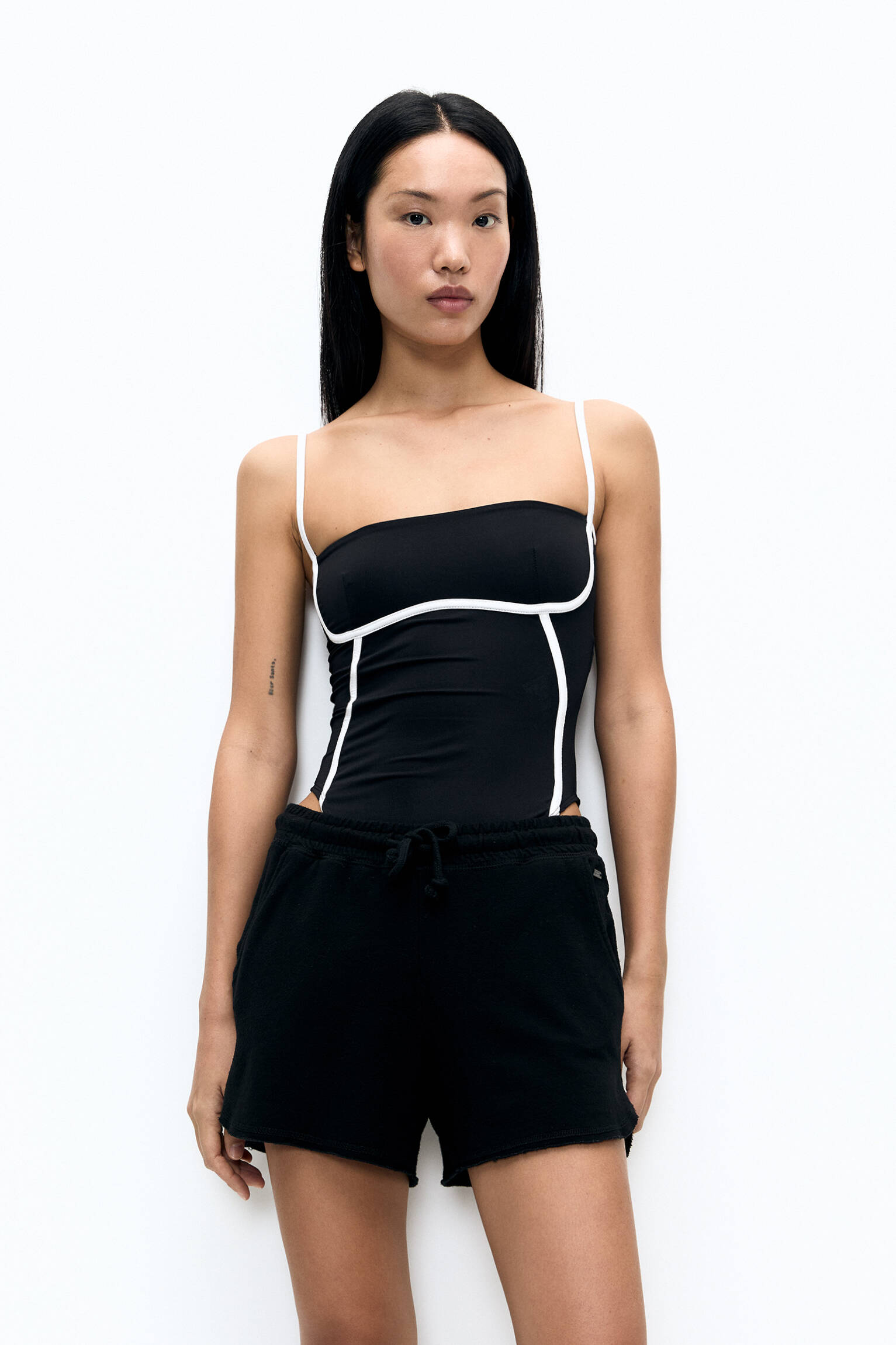 Bodysuit With A Straight Neckline And Trim Pull bear Bodysuit With A Straight Neckline And Trim Pull bear