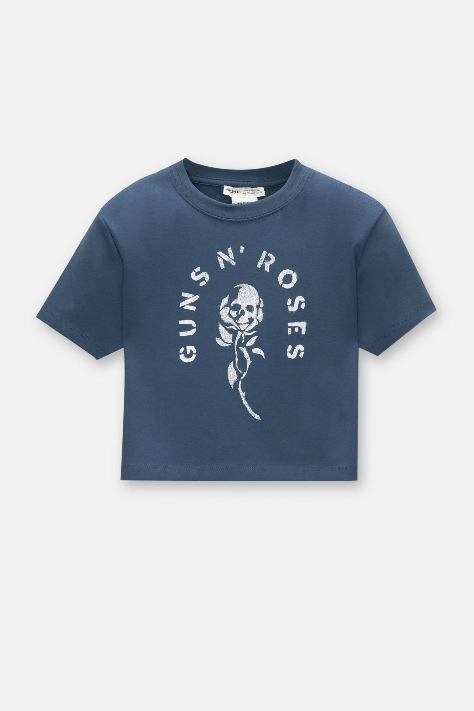 Blue Guns N Roses Cropped T shirt PULL BEAR Blue Guns N Roses Cropped T shirt PULL BEAR