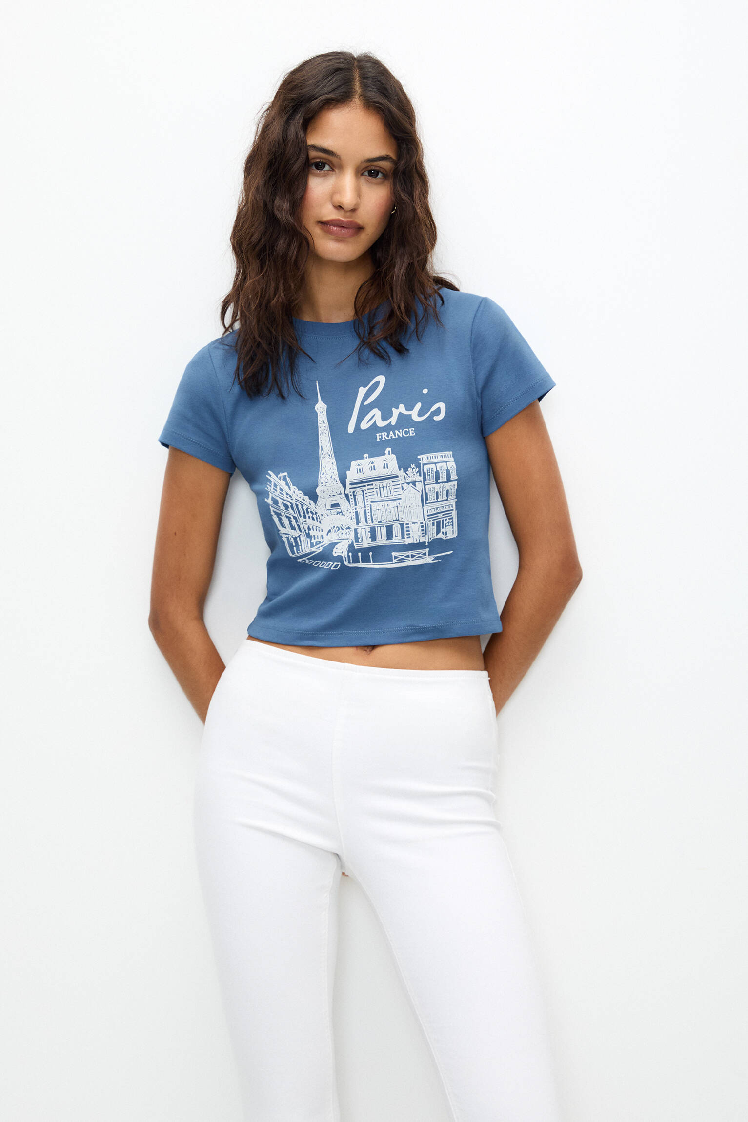 T-Shirt mit Städtemotiv - PULL&BEAR