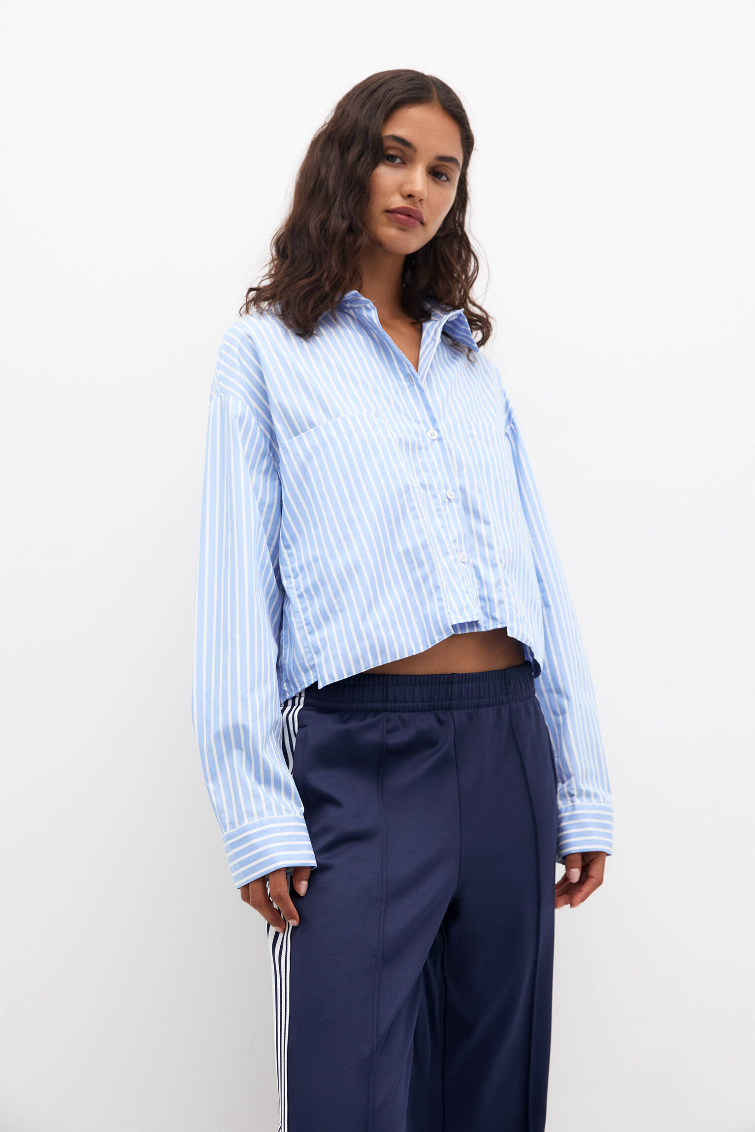 Striped poplin boxy fit shirt - PULL&BEAR 