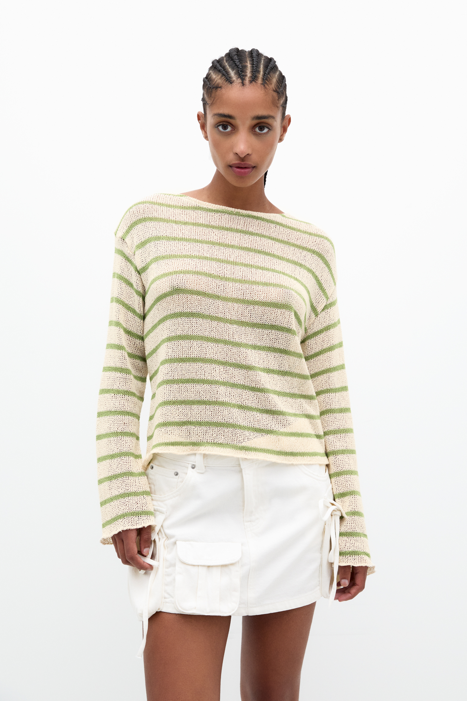 Maglione Donna Marks & Spencer Maniche Lunghe In Cotone Lavorato A Uncinetto Rosso
