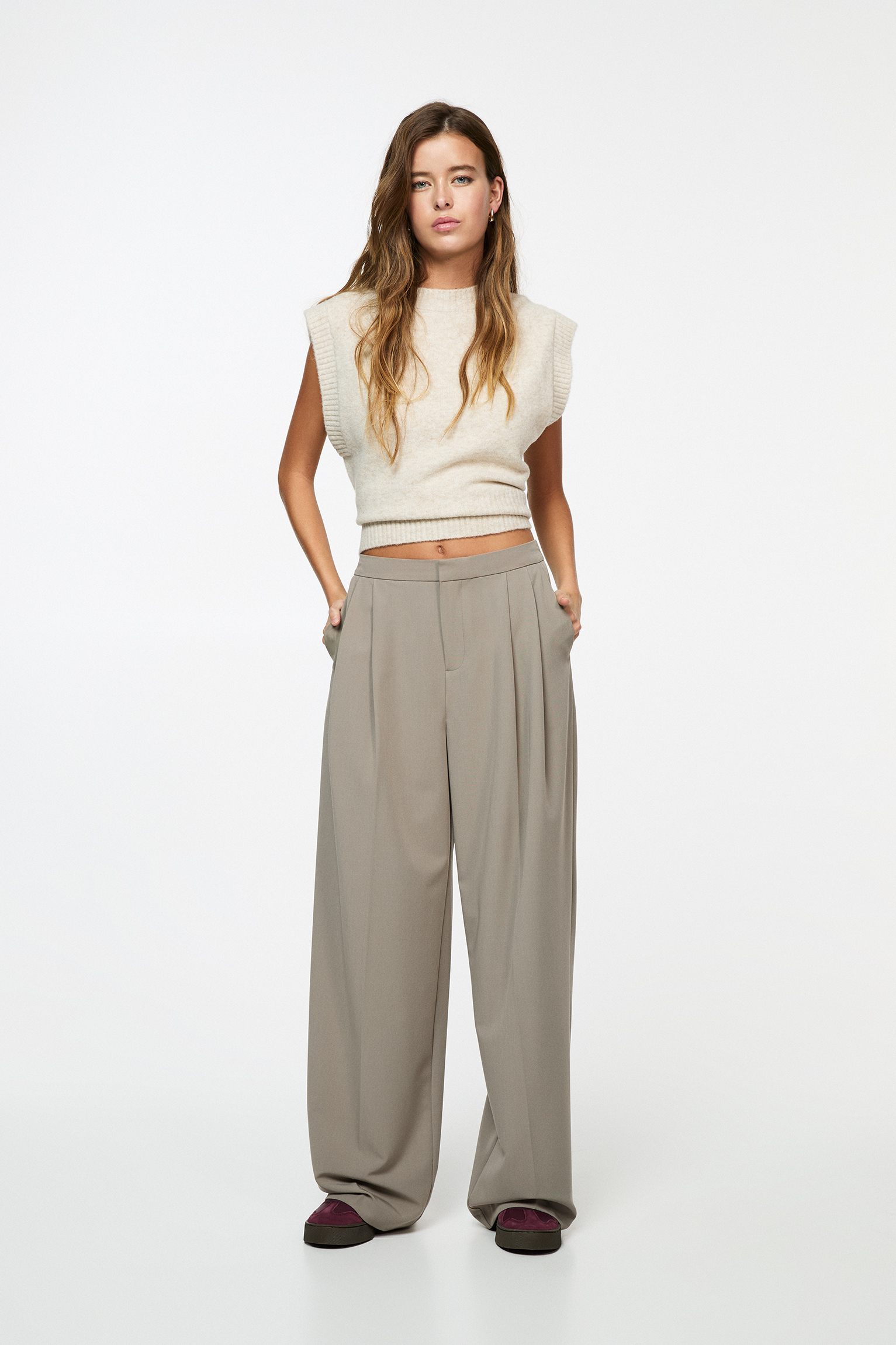 PIECES Pantaloni Eleganti Jogger Unisex - Vita Alta Con Elastico E Tasche - 3