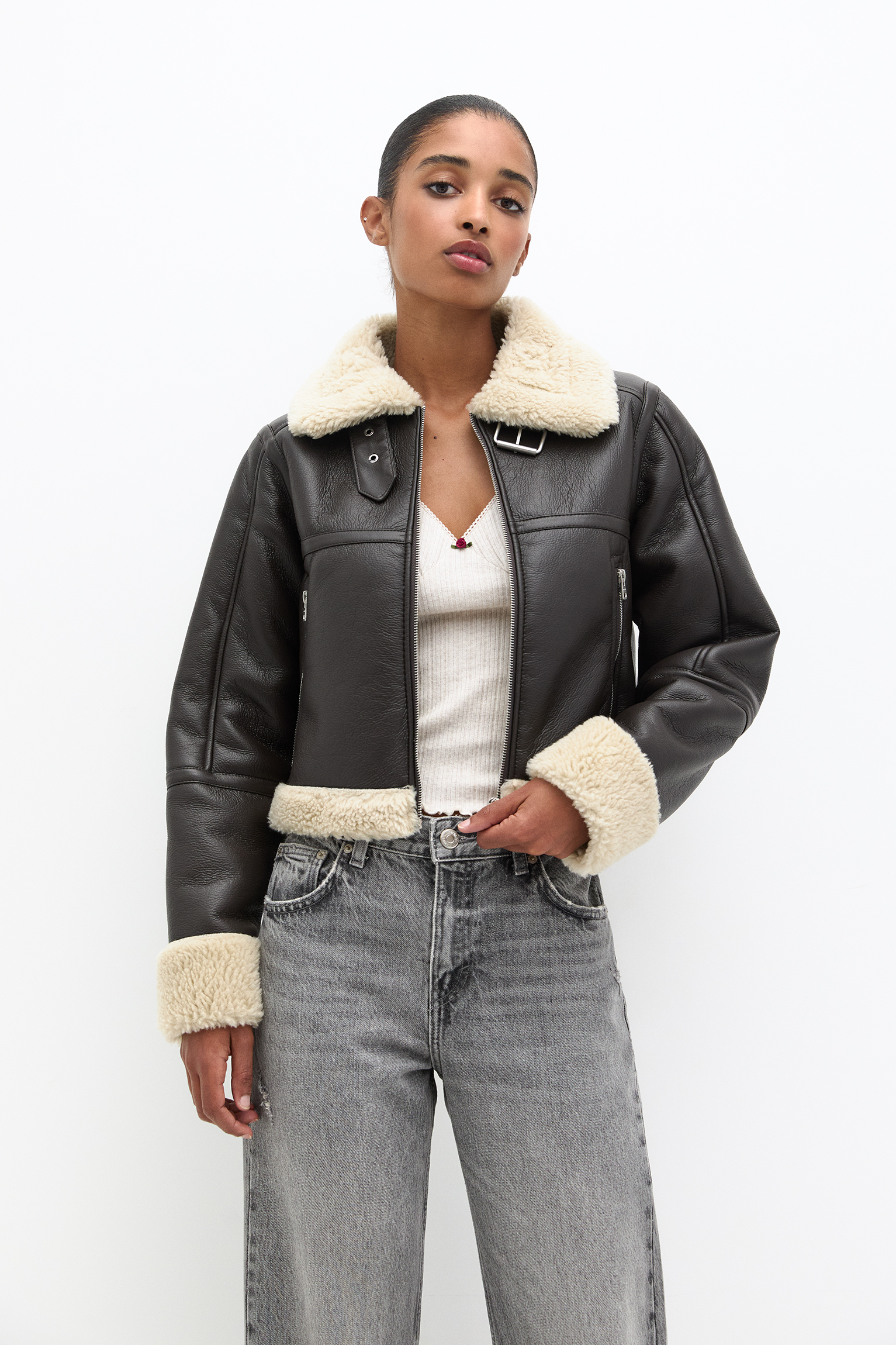 Veste pull and bear femme sale