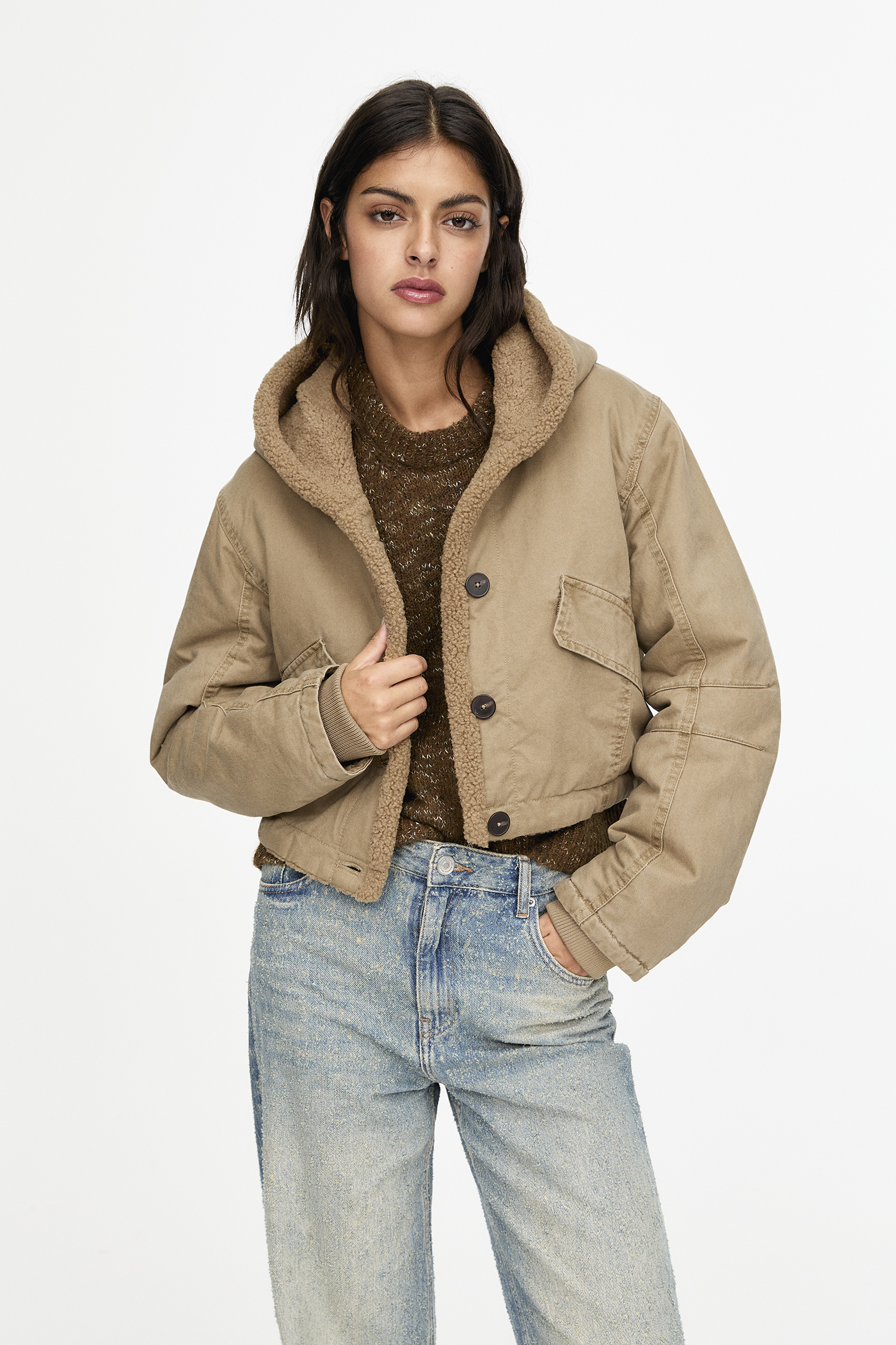 Pull and bear womens coats best sale