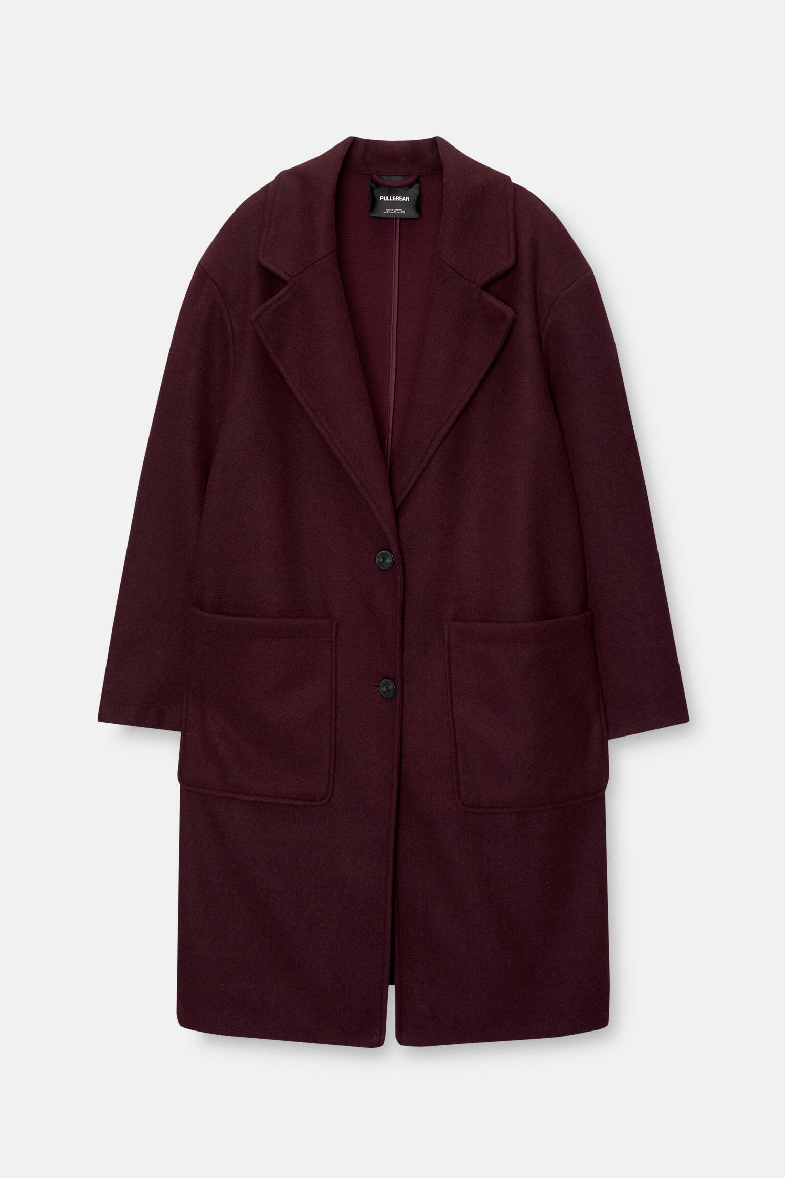 Knit coat with patch pockets - PULL&BEAR 