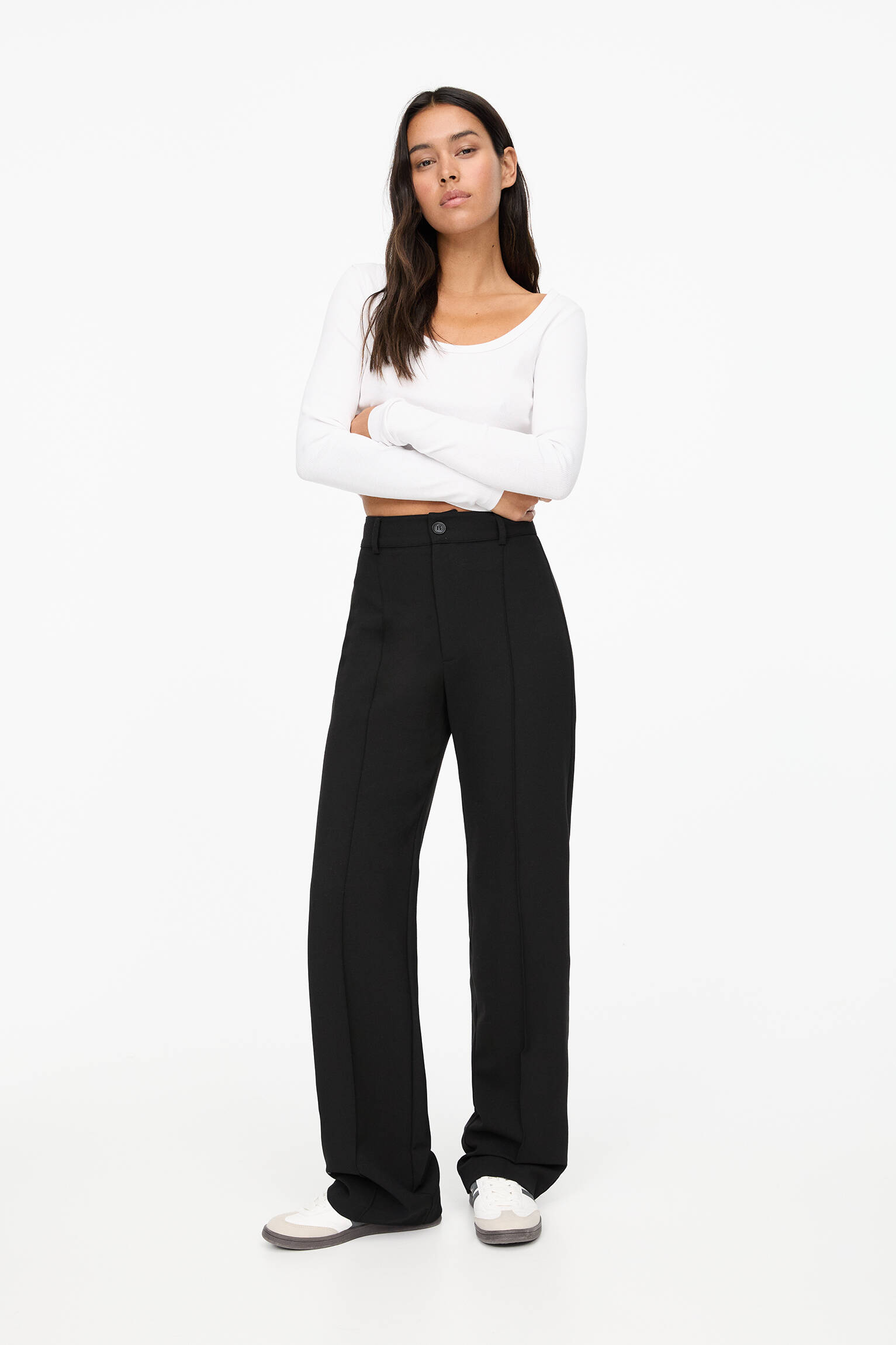 Pantalones negros pull and bear fashion