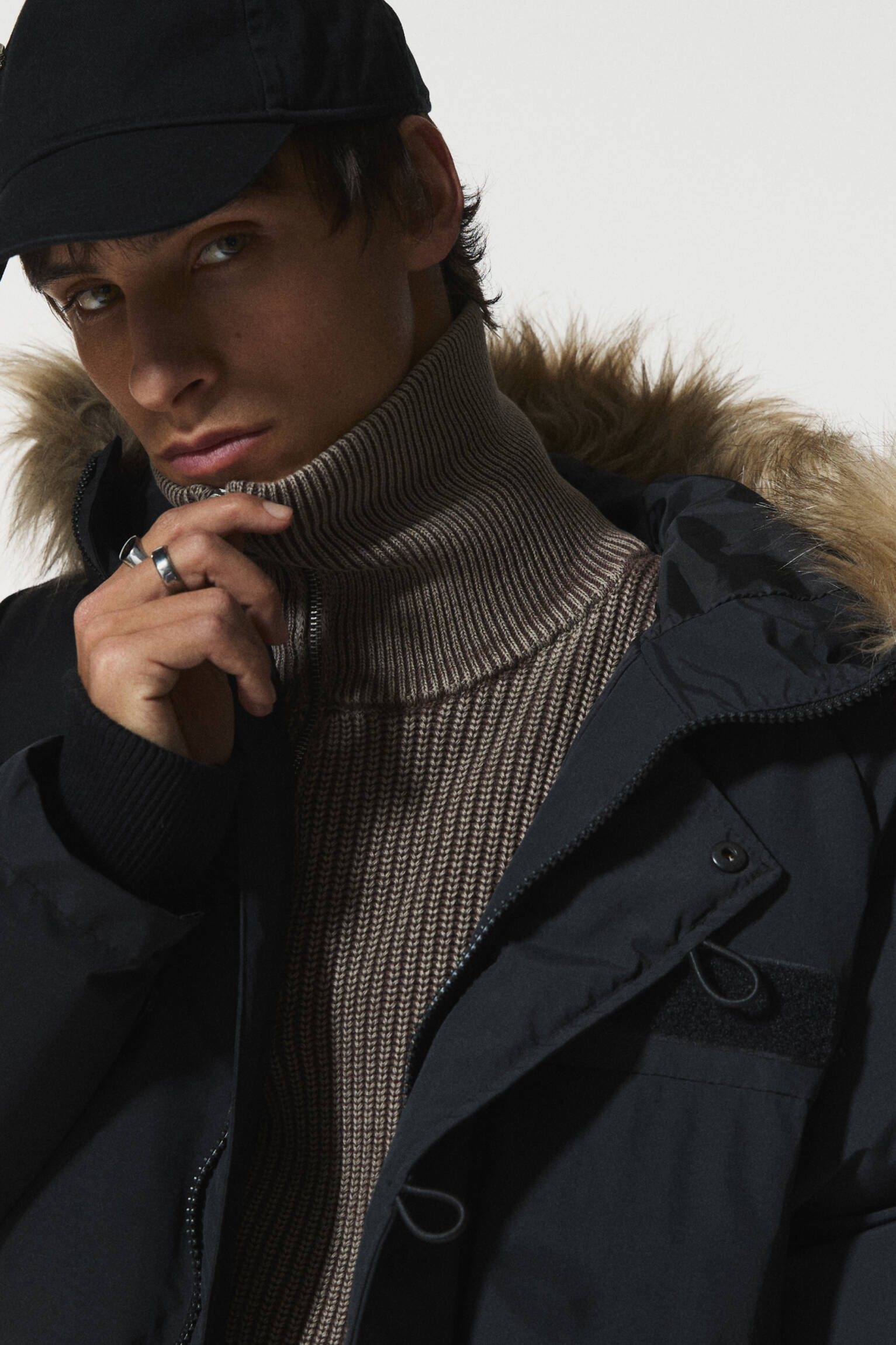 mantel mit echtfell kapuze damen