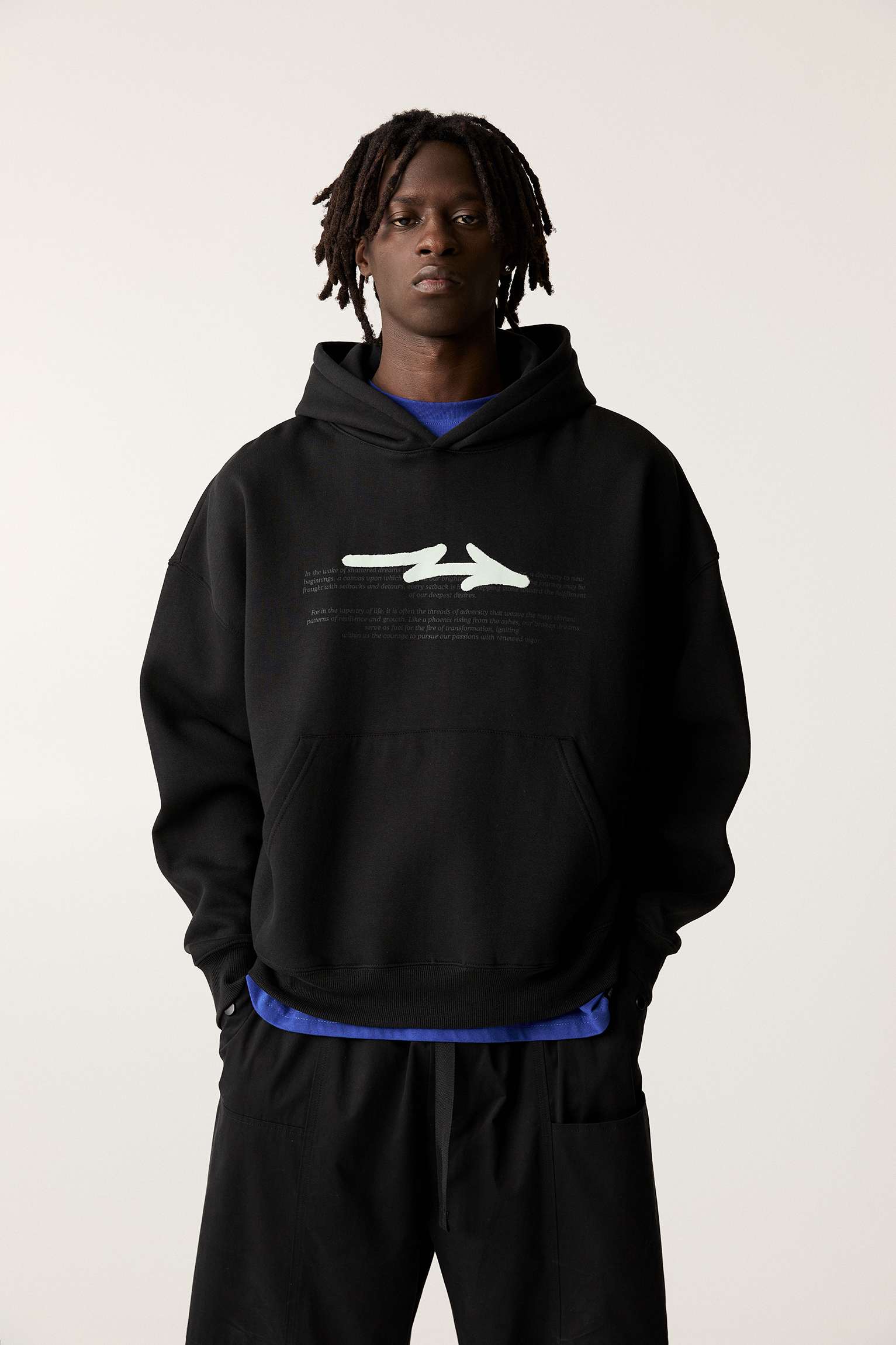 Quarter Mile Clothing Sweat à Capuche Homme - General 01 All Over, Coupe Droite, 280g
