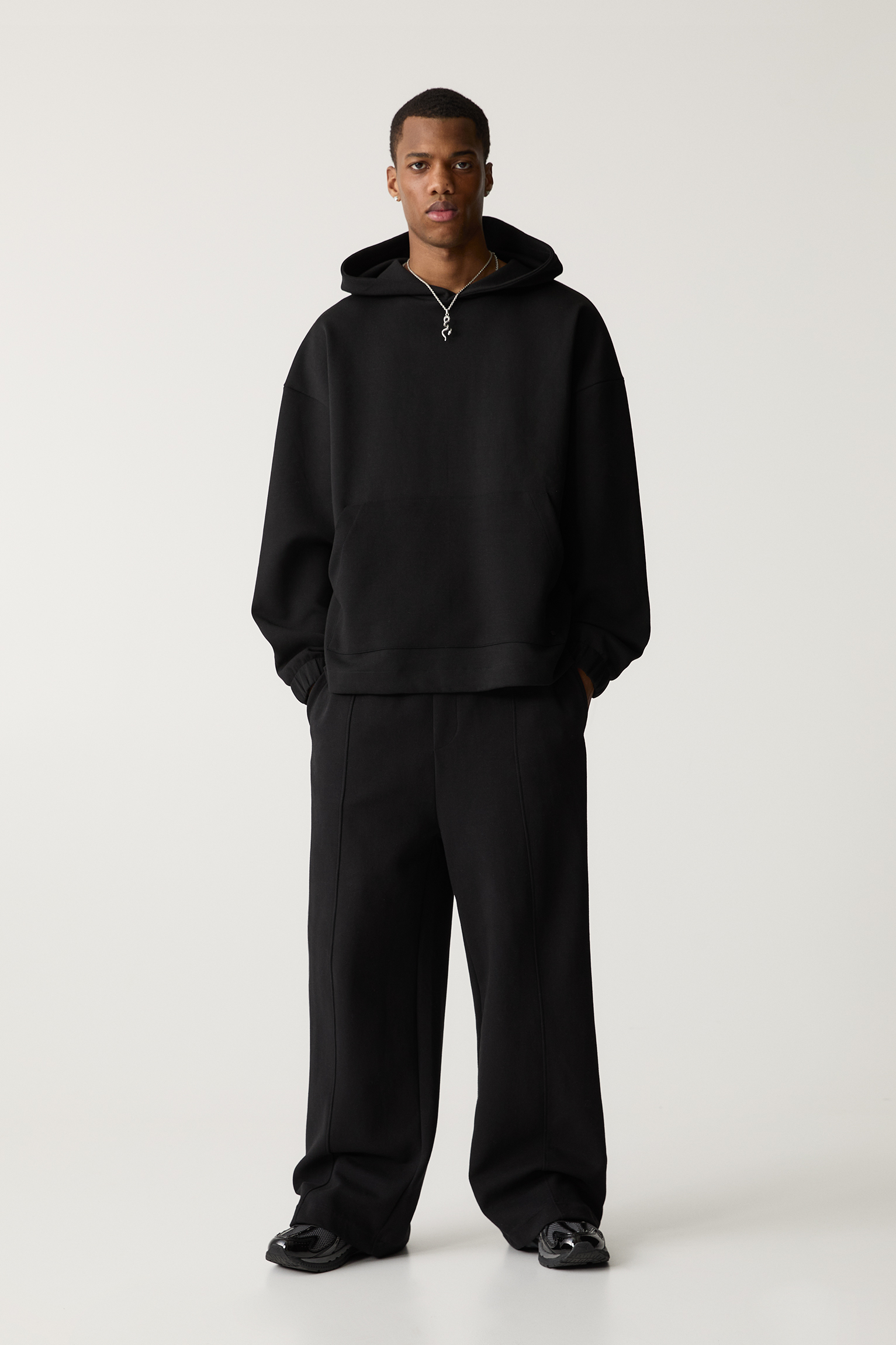 Pantaloni da uomo larghi neri vintage pantaloni da uomo in pelle